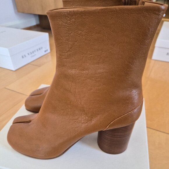 Maison Margiela Tan Brown Tabi Boots Sz 40.5 - Picture 4 of 8